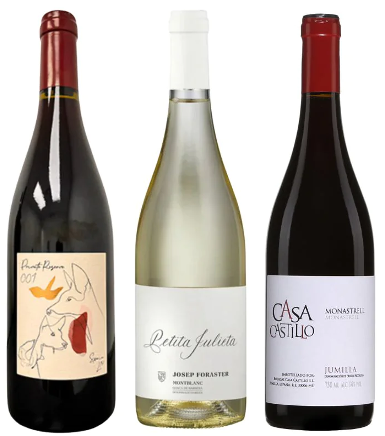 Somm Selects – A special selection of 3 of our favorite wines:          (#1) The 001, 2019 100% Grenache - Darmós, Catalunya         (#2) Petita Julieta Blanco 2021 100% Macabeo - Conca         de Barbera, Catalunya         (#3) Casa Castillo: Monastrell 2021 100% Monastrell             (Mourvèdre) - Jumilla, Murcia 