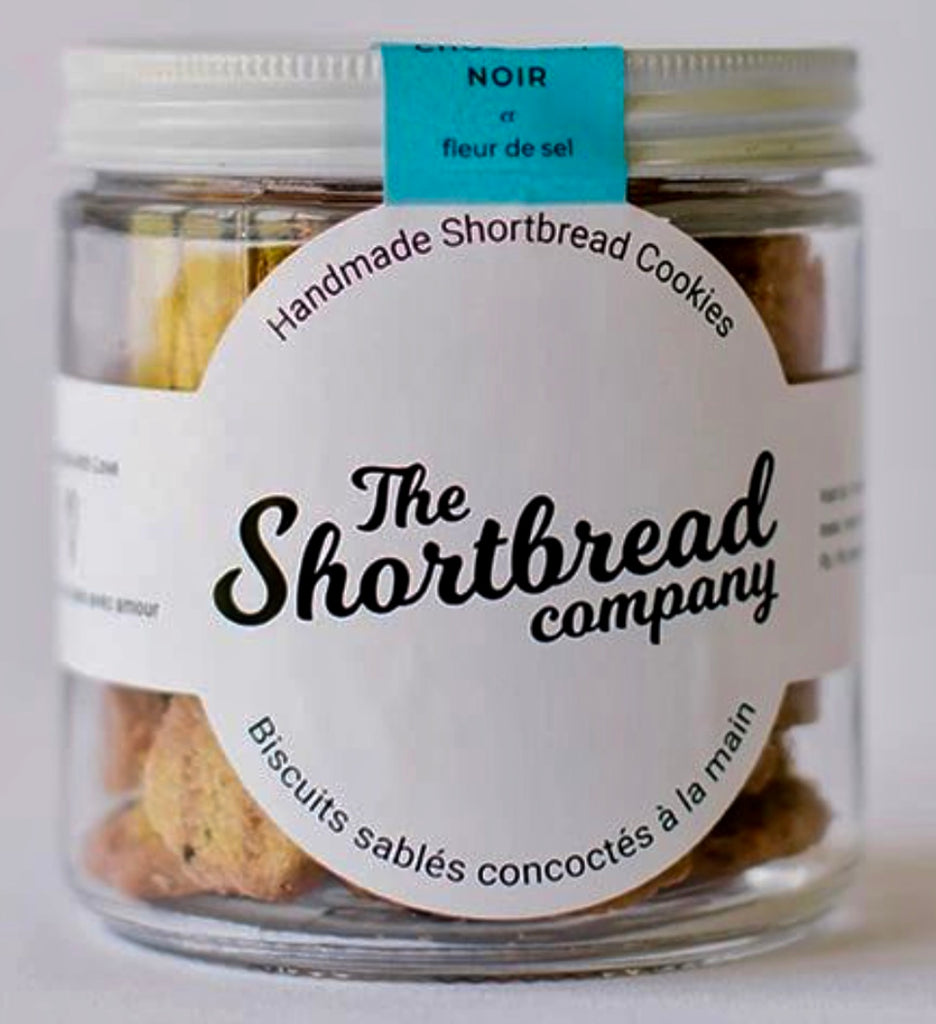 Shortbread Cookie Jar – Asiago with kampot pepper gourmet shortbread cookies. Savoury and just what your charcuterie board needs! For your corporate clients, a logo or message can be branded on a private label.